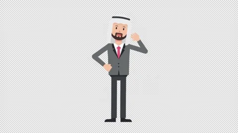 Arab Corporate Man Waving Stock Footage 205071503