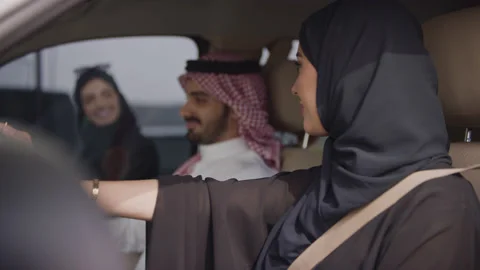 Arab couple in the car. Stock Footage 151493593