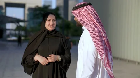 Arab couple talking. Stock Footage 237089403