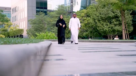 Arab couple walking. Stock Footage 237089405