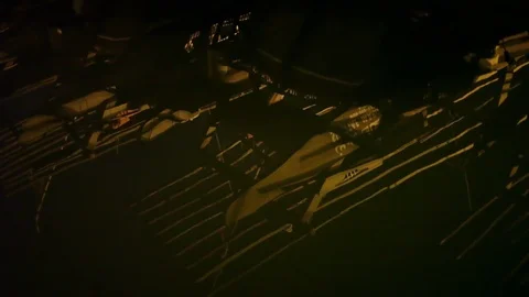 Arab Dhow water reflections at night Video stock 86384589