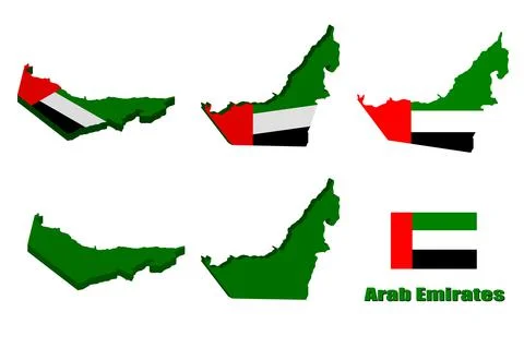 Arab Emirates map on white background. vector illustration. Ilustración de archivo
