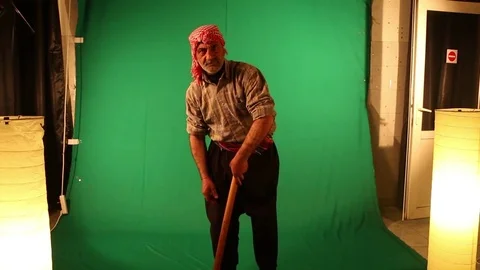Arab farmer green screen Stock Footage 77847132
