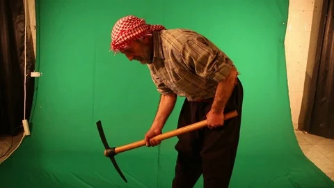 Arab farmer green screen Stock Footage 77847144