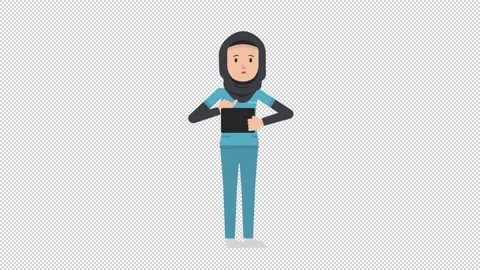 Arab Female Nurse Using Tablet Sad Video stock 205097725