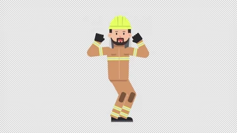 Arab Firefighter Cheer Stock Footage 205038412