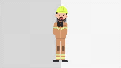 Arab Firefighter Clapping Video stock 205038434
