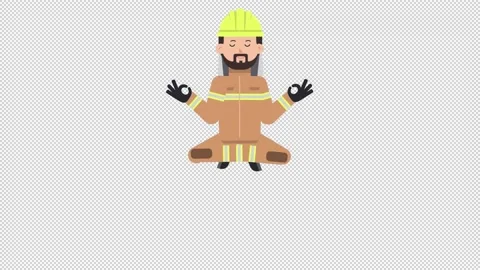 Arab Firefighter Meditating Video stock 205038889