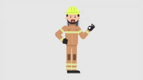 Arab Firefighter Ok Video stock 205038914