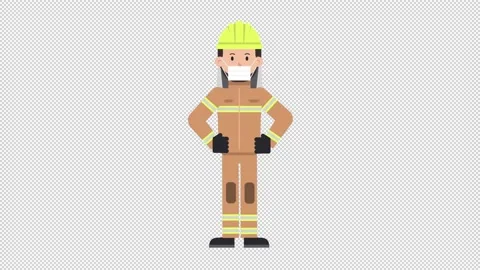 Arab Firefighter Putting on Face Mask Stock Footage 205039446
