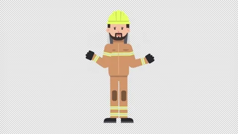 Arab Firefighter Stressed Video stock 205039034