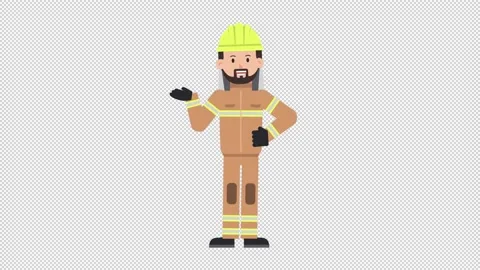 Arab Firefighter Talking Stock Footage 205053823