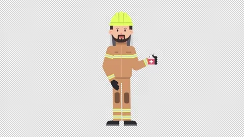 Arab Firefighter Using Disinfectant Spray Stock Footage 205038979