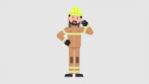 Arab Firefighter Waving Stock Footage 205039401