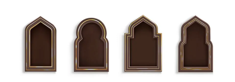 Arab frame in form of traditional shape window Stock Illustration