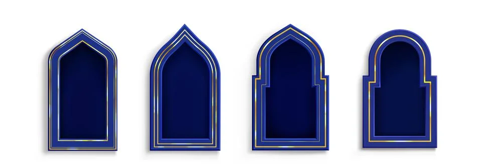 Arab frame in form of traditional shape window Stock Illustration