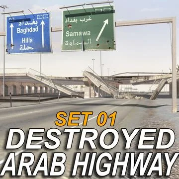 Arab Highway Set01 -DESTROYED- 3D Model