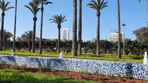 The Arab League Park (Parc de la Ligue arabe ) is an urban park in Casablanca, M Stock Footage 201218174