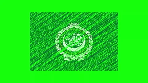 Arab League Scribble Animation on Green Screen Background. Looping seamless.. Stock Footage 241573429
