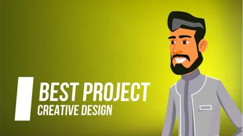 Arab Man Banner Vector. Young Saudi Arabic Man. Middle Eastern People. For 스톡 일러스트