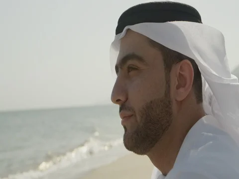 Arab man at the beach. Stock Footage 69426023