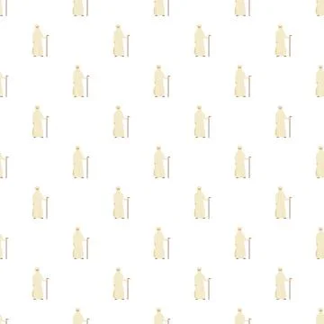 Arab man character wearing thobe seamless pattern Illustrazione stock