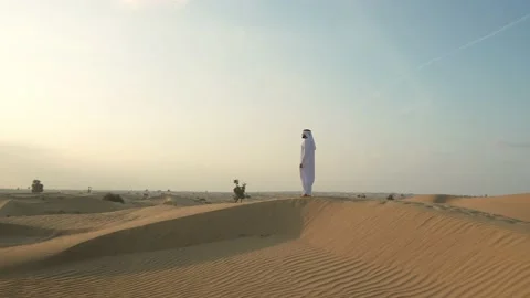 Arab man in the desert. Stock Footage 233138134