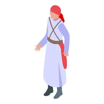 Arab man icon isometric vector. Jordan country Stockillustratie