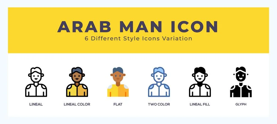 Arab man icon set. vector illustration. Stock Illustration