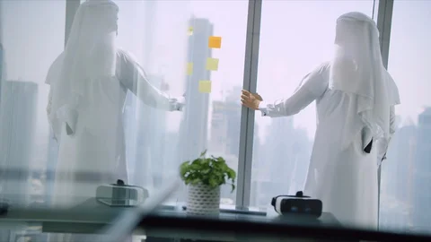 Arab man looking out the window. Stock Footage 129409456