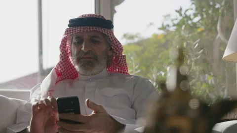 Arab man messaging on mobile. Stock Footage 88092866