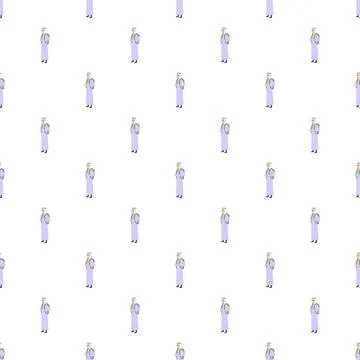 Arab man pattern wearing thobe and ghutra Stock Illustration