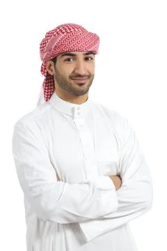 Arab man posing happy with folded arms Stock Photos