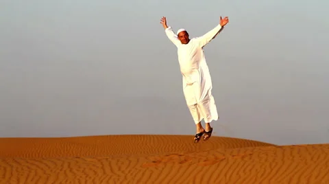 Arab man at  praying,and on the move Stock Footage 36284587