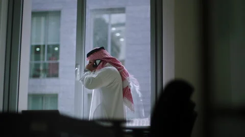 Arab man talking on his mobile. Stock Footage 237185136