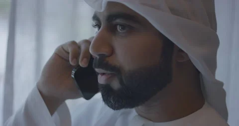 Arab man talking on his mobile. Stock Footage 247114674