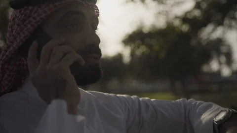 Arab man talking on the mobile. Stock Footage 108257056