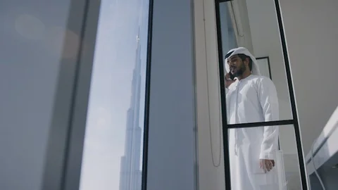 Arab man talking on the mobile. Stock Footage 126310263