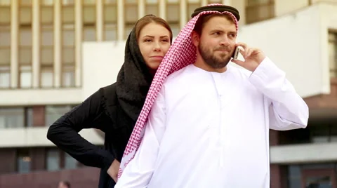 Arab man talking on the phone. Stock Footage 41093936
