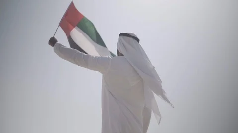 Arab man waving the flag. Stock Footage 105780528
