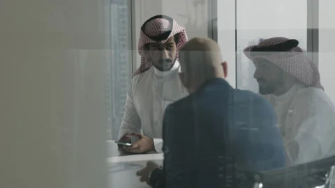 Arab men in a meeting. Stock Footage 134519036