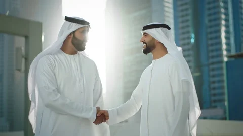 Arab men shaking hands. Stock Footage 237218213