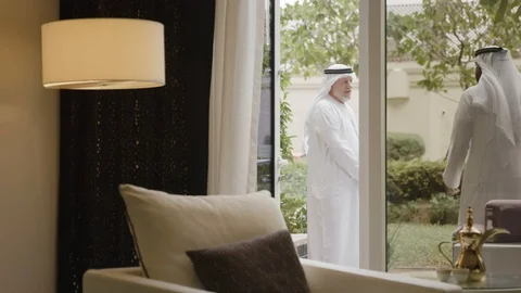 Arab men talking outdoors. Stock Footage 105805030