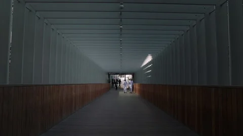 Arab men walking on the bridge. Stock Footage 237235745