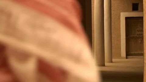 Arab men walking through a lane. Stock Footage 120058053