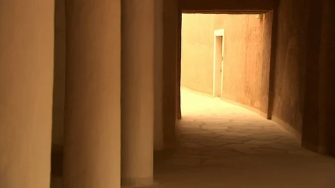 Arab men walking through a lane. Stock Footage 120058180