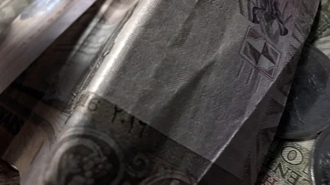 Arab money. Dinars on the table. Stock Footage 114600641