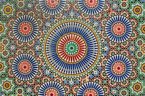 Arab mosaic in Marrakech Stock Photos