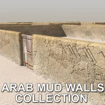 Arab Mud Walls Collection 3D Model