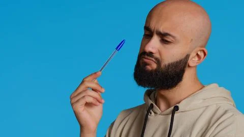 Arab person thinking about solution to the problem Foto stock